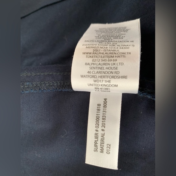 NWT Ralph Lauren Navy Cotton Wide-Leg Pants Front Zip Closure Size 12P - Picture 9 of 9